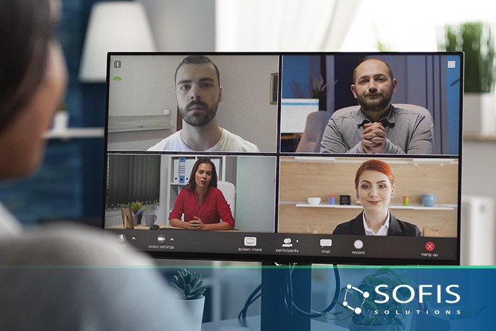 A woman on a video call.