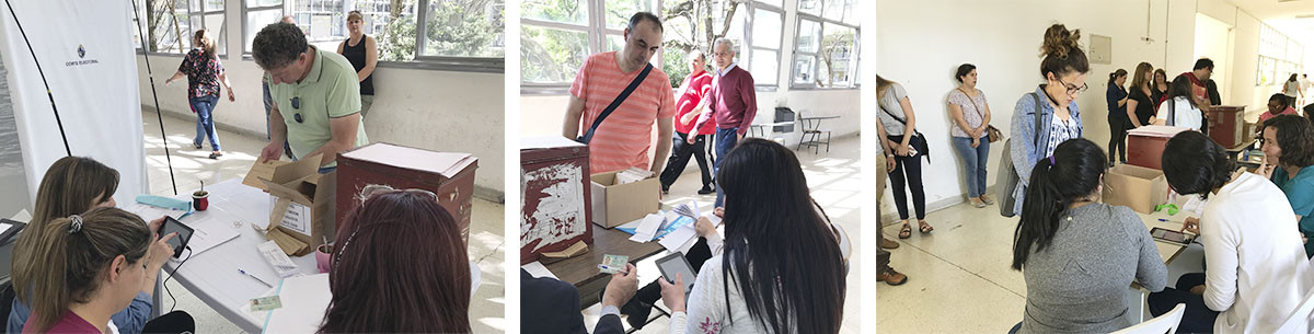 Personas votando