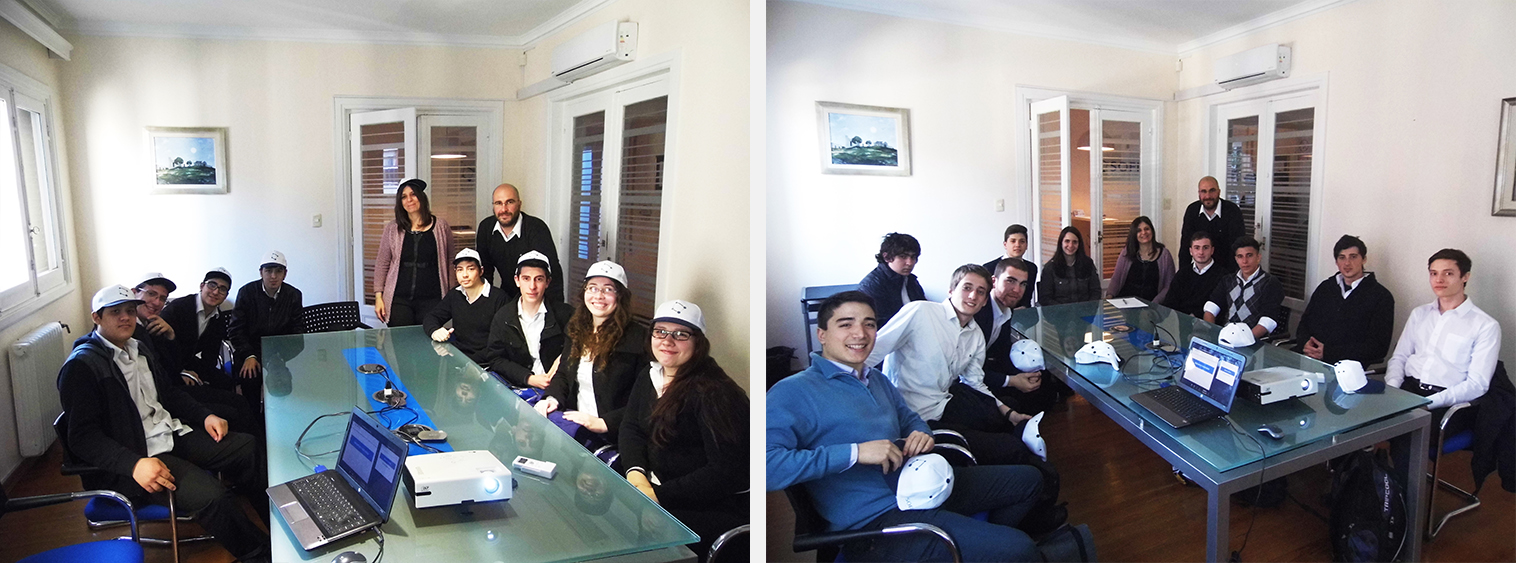 Young people gathered in an office