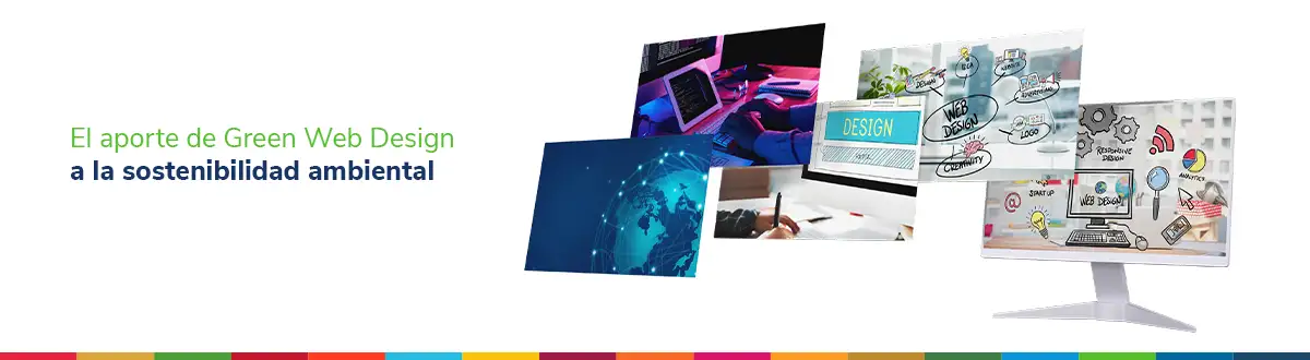 Pantallas de una computadora con imágenes de Diseño web