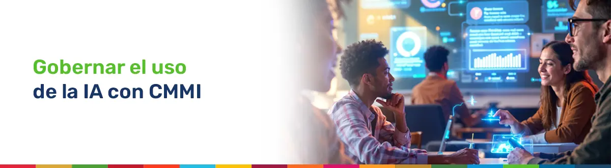 Personas trabajando en equipo utilizando IA